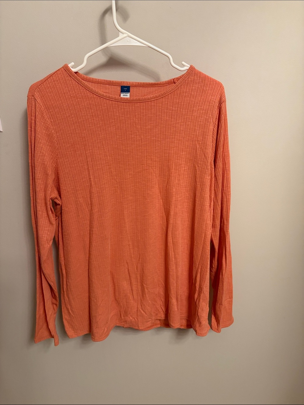 Old Navy Long-Sleeve Ribbed Top - Coral Orange